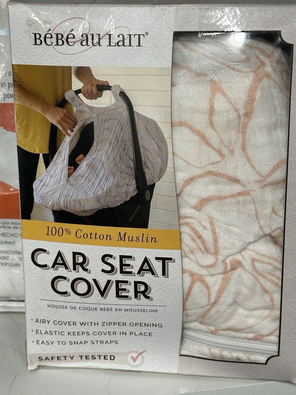 Bebe au Lait Classic Muslin Car Seat Cover 100% Cotton Muslim